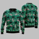 Ho Ho Ho Black Cat Ugly Christmas Sweater