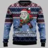 Hockey Santa Claus Best Pucking Christmas Ever Ugly Christmas Sweater 2