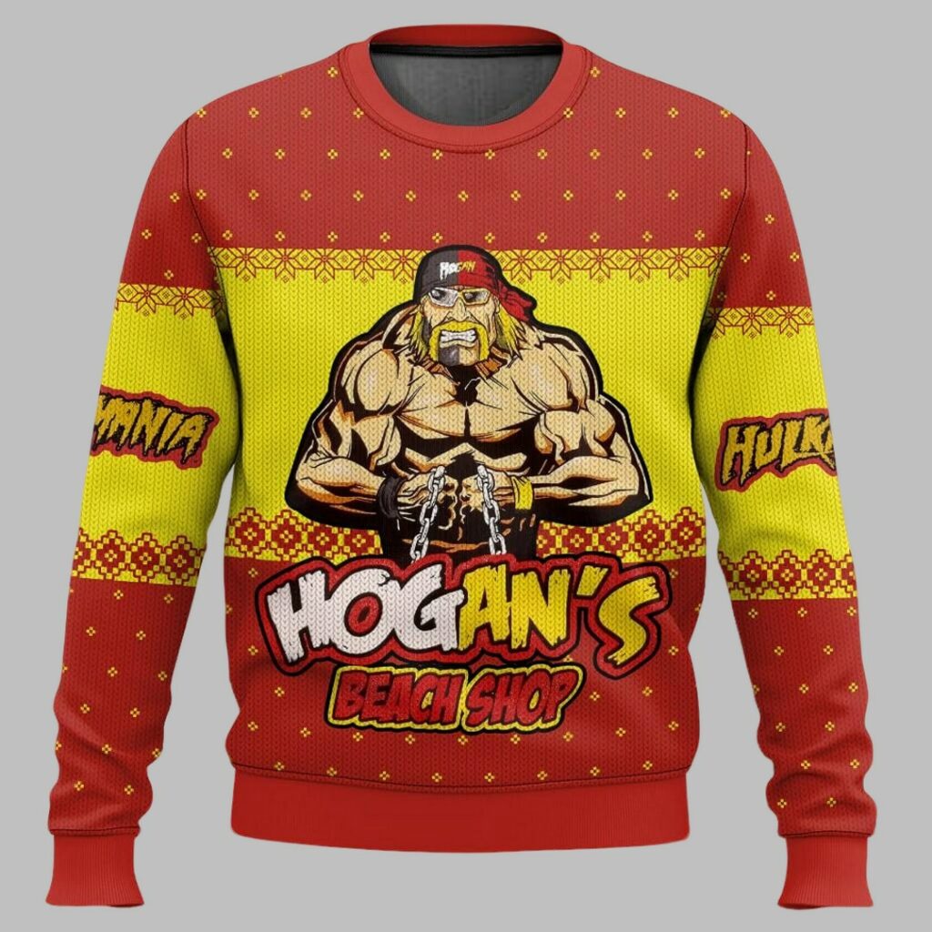 Hogan's Beach Shop Hulk Hogan WWE Ugly Christmas Sweater 2