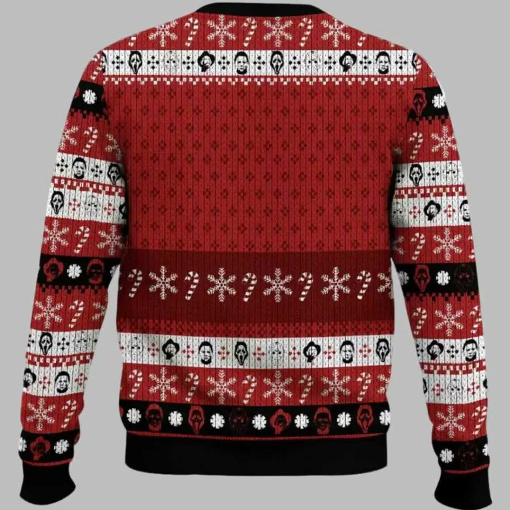 Horror Guys Slashin Through The Snow Christmas Ugly Christmas Sweater 2