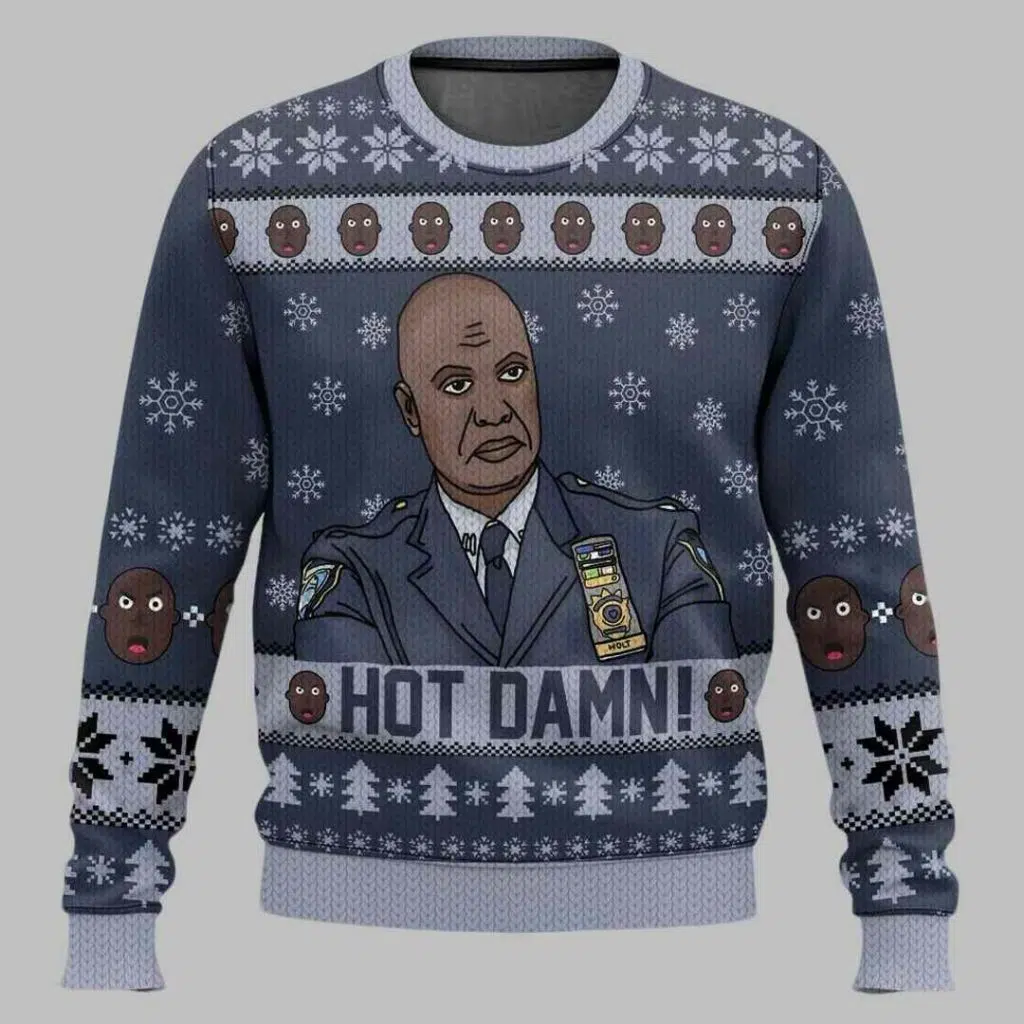 Hot Damn Captain Raymond Holt Brooklyn Nine Nine Ugly Christmas Sweater 2