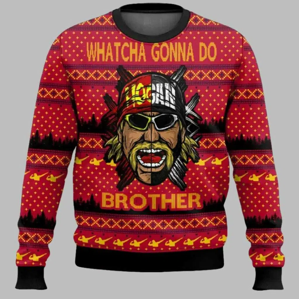 Hulk Hogan Whatcha Gonna Do Brother Ugly Christmas Sweater 2