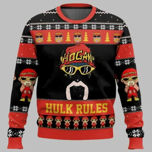 Hulk Rules Hulk Hogan WWE Ugly Christmas Sweater 2