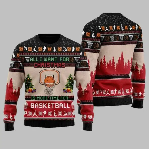 Is More Time For Basketball Ugly Christmas Sweater 2