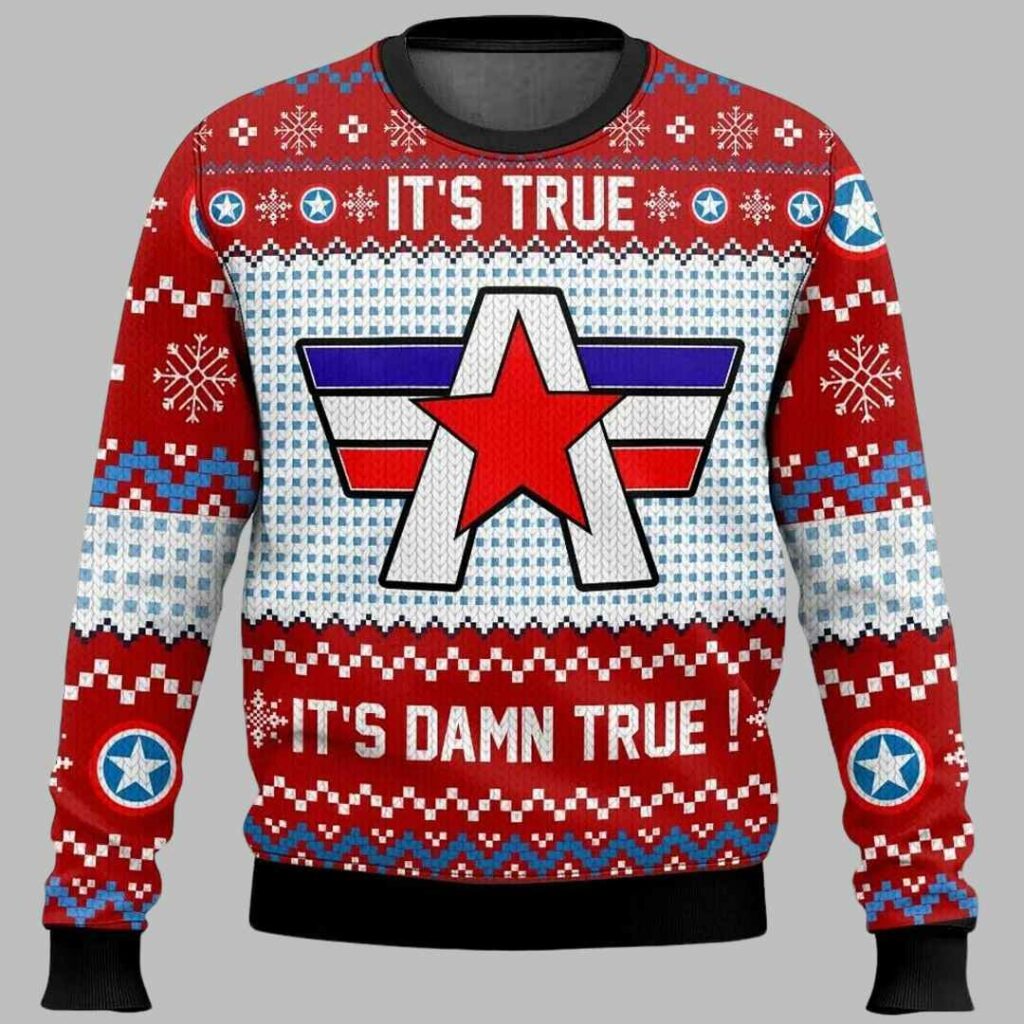 It's True It's Damn True Kurt Angle Ugly Christmas Sweater 2