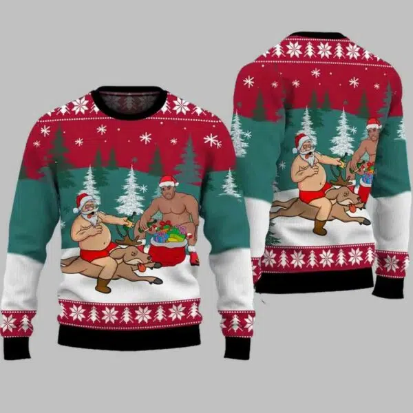 Its The Most Wonderful Time For A Beer Santa Barry Wood Ugly Christmas Sweater 2