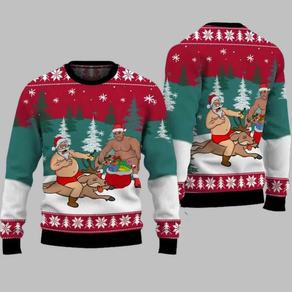 Its The Most Wonderful Time For A Beer Santa Barry Wood Ugly Christmas Sweater 3