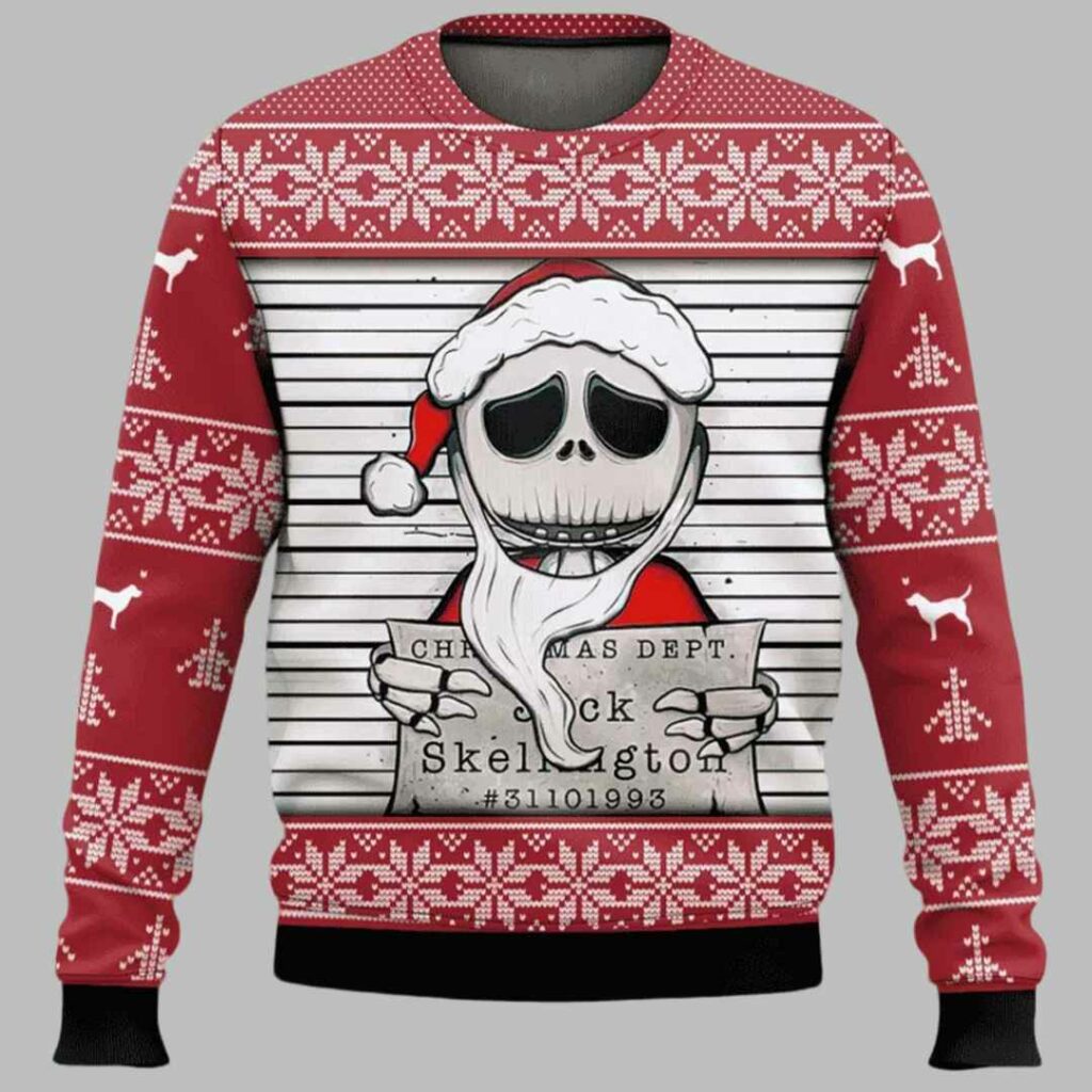 Jack Christmas Dept Skellington Nightmare Before Christmas Ugly Christmas Sweater 2