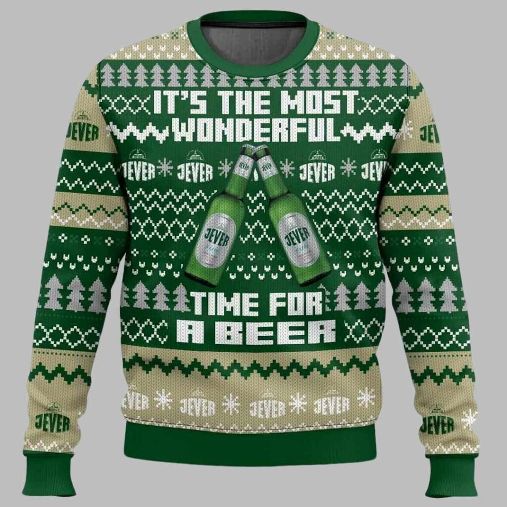 Jever It's the Most Wonderful time for a Beer Ugly Christmas Sweater 2