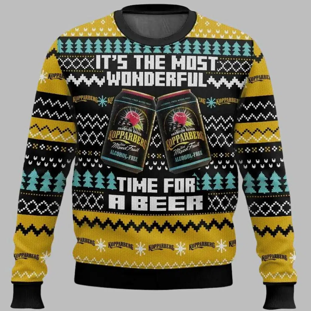 Kopparberg UK Beer Its The Most Wonderful Time For A Beer Ugly Christmas Sweater 2