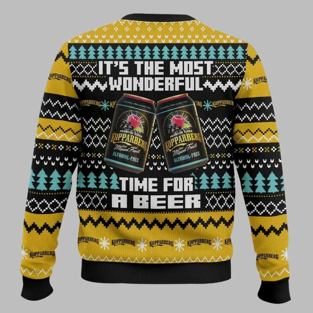 Kopparberg UK Beer Its The Most Wonderful Time For A Beer Ugly Christmas Sweater 3 Kopparberg UK Beer Its The Most Wonderful Time For A Beer Ugly Christmas Sweater 3