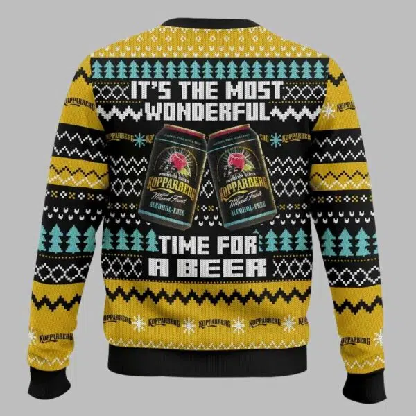 Kopparberg UK Beer Its The Most Wonderful Time For A Beer Ugly Christmas Sweater 3