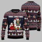 Llama Sloth Make Christmas Happy Again Ugly Christmas Sweater