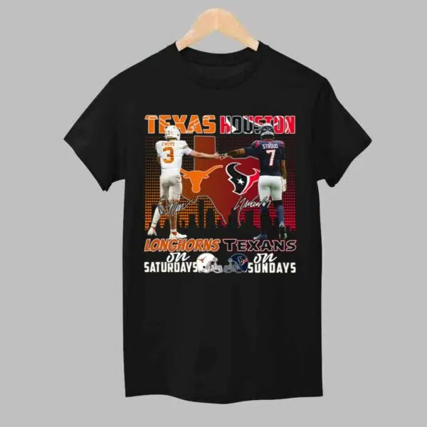 Longhorns Texans On Saturday Sunday Sport Team T Shirt 1