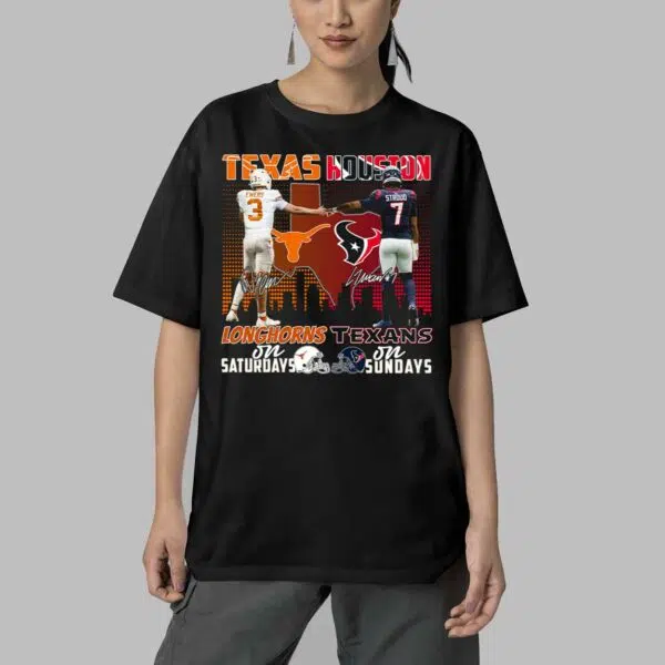 Longhorns Texans On Satursay Sunday Sport Team T Shirt 5