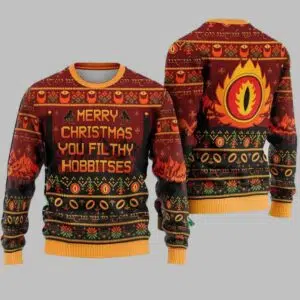 Lord of the Rings Merry Christmas You Filthy Hobbitses Ugly Christmas Sweater 2