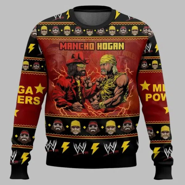 MANCHO HOGAN Macho Man and Hulk Hogan Ugly Christmas Sweater 2