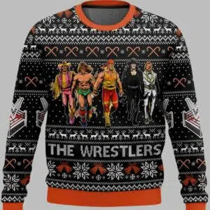 Macho Man Hulk Hogan Bret Hart Warrior Undertaker The Wrestlers WWE Ugly Christmas Sweater 1