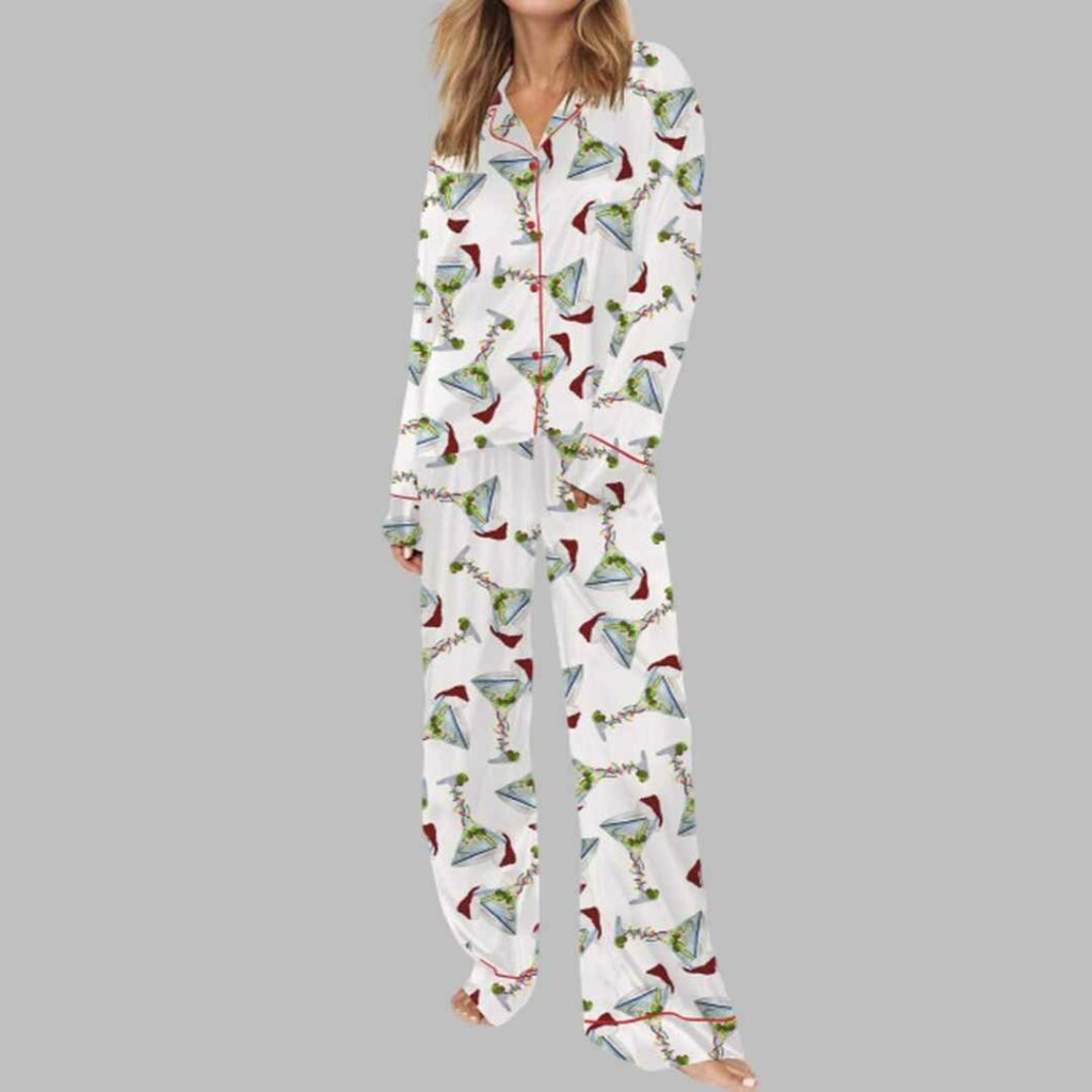 Martini Christmas Satin Pajama Set 3
