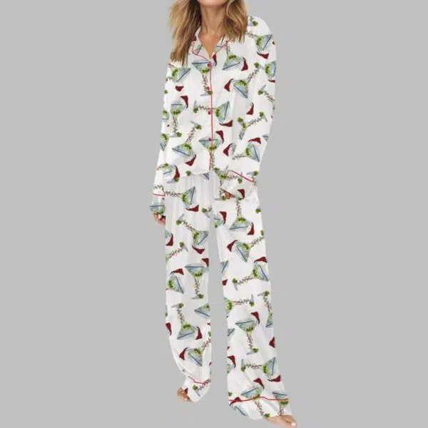 Martini Christmas Satin Pajama Set 3