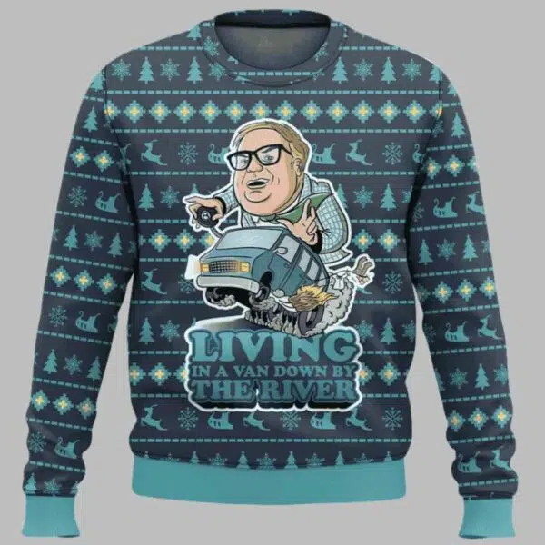 Matt Foley Living In A Van Down By The River Ugly Christmas Sweater 1