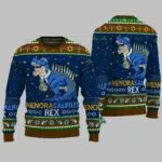 Menora Saurus Rex Ugly Christmas Sweater