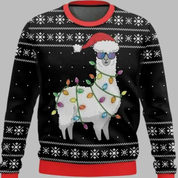 Merry Alpaca Christmas Ugly Sweater 1