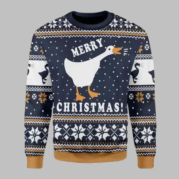 Merry Christmas Goose Ugly Christmas Sweater 3