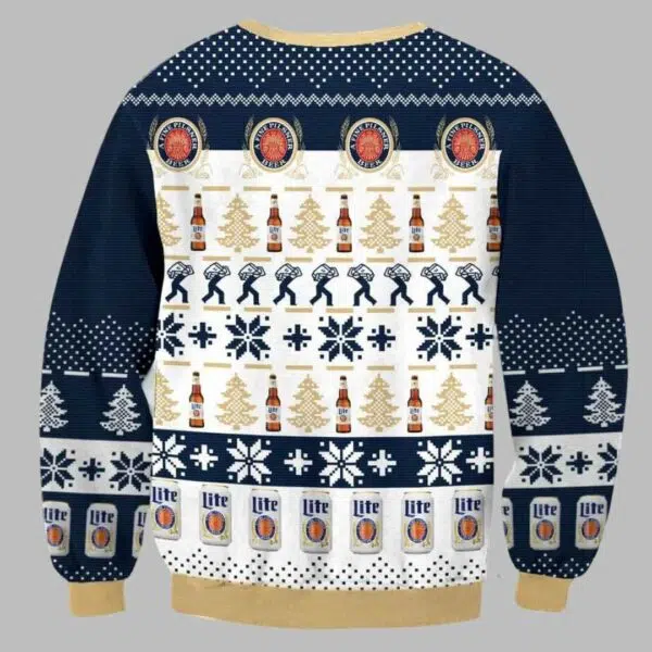 Miller Lite Santa Drunk Ugly Christmas Sweater 3