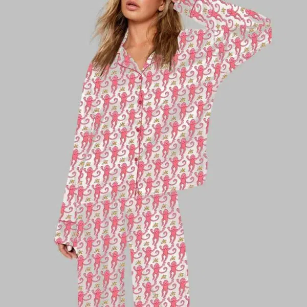 Monkey Pink Pajama Set 2