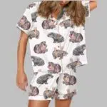 Moo Deng Baby Hippo Pajama Set