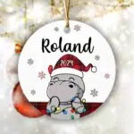 Moo Deng Roland 2024 Christmas Ornament