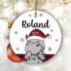 Moo Deng Roland 2024 Christmas Ornament 3