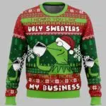 None Of My Business Kermit the Frog Ugly Christmas Sweater