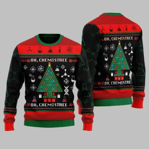 Oh Chemistree Science Ugly Christmas Sweater 2