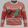 On The Naughty List And I Regret Nothing Cat Ugly Christmas Sweater 1