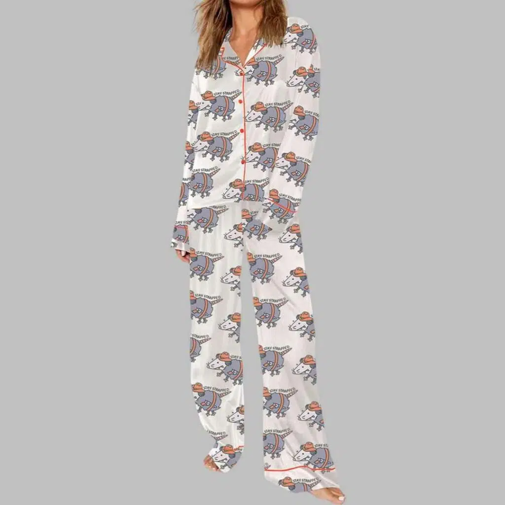 Opossum Cowboy Stay Strapped Pajama Set 3