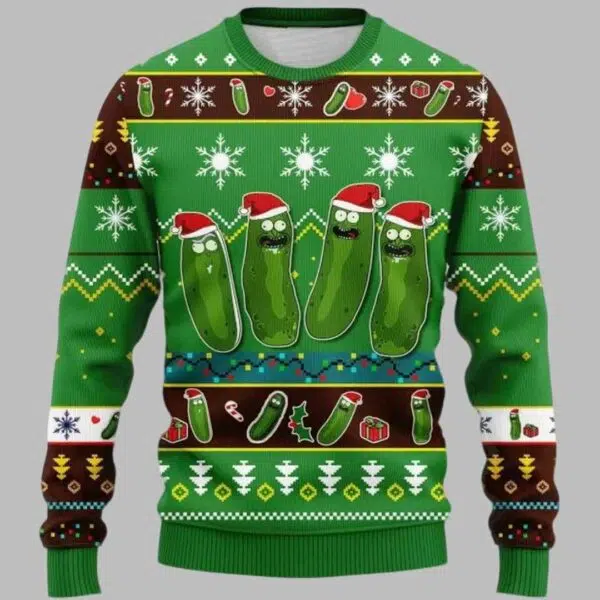 Pickle Rick And Morty Ugly Christmas Sweater 1