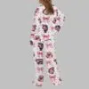 Pink Coquette Moo Deng Satin Pajama Set 4