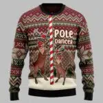 Pole Dancer Reindeer Ugly Christmas Sweater