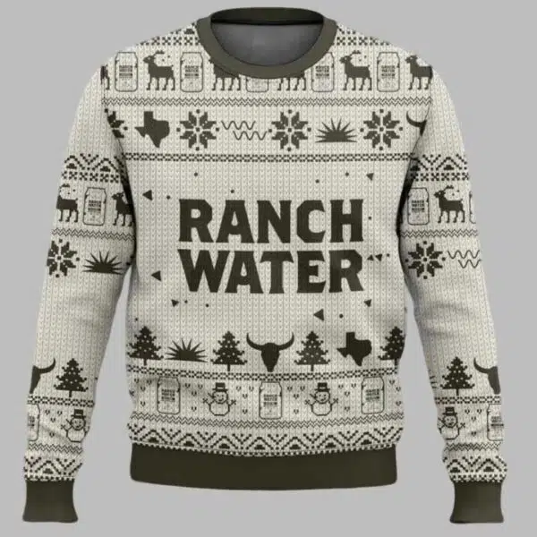 Ranch Water Seltzer Ugly Christmas Sweater 1