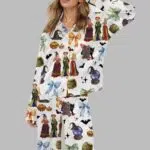 Retro Halloween Bad Witches Satin Pajama Set