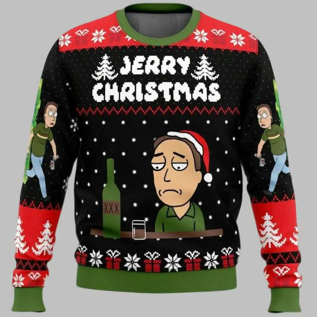 Rick And Morty Jerry Ugly Christmas Sweater 3