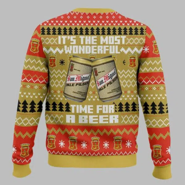 San Miguel UK Beer Its The Most Wonderful Time For A Beer Ugly Sweater 3