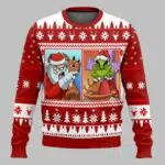 Santa Claus Grnch Yelling Meme Ugly Christmas Sweater