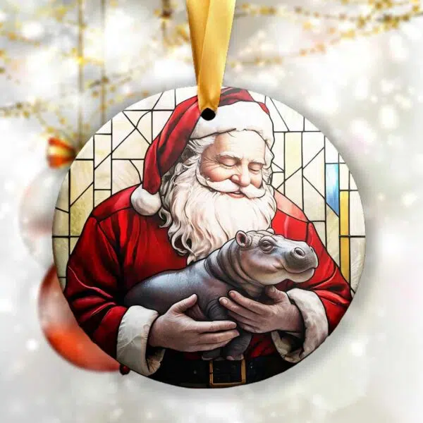 Santa Claus Moo Deng Ornament 2