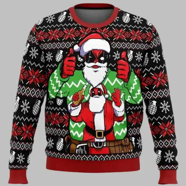 Santa Deadpool Christmas Ugly Christmas Sweater 2