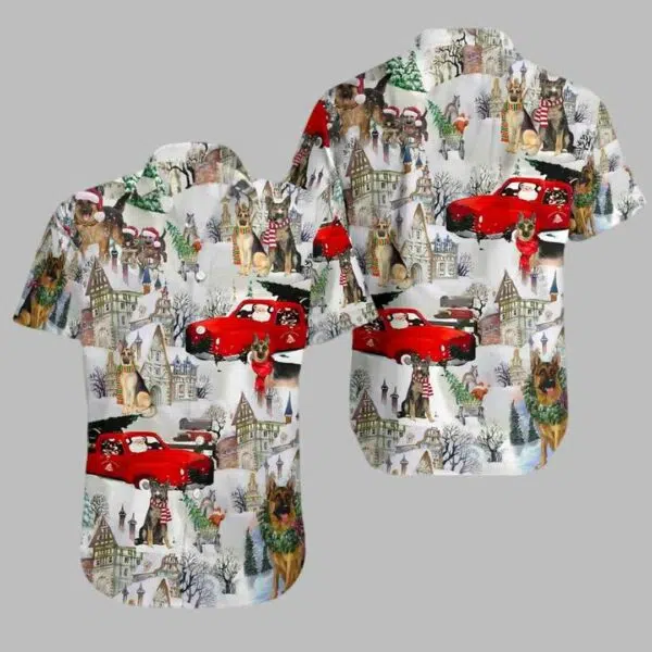 Santa German Shepherd Christmas Hawaiian Shirt 2