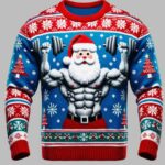 Santa Gym Lifting Ugly Christmas Sweater