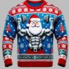 Santa Gym Lifting Ugly Christmas Sweater 3 Santa Gym Lifting Ugly Christmas Sweater 3